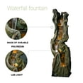 thumbnail image 6 of 78.8" Tall Outdoor Garden Water Fountain with LED Lights, Tree Trunk Cascading Waterfall Feature, Resin Yard Decoration with Pump, Natural Look, 66.2 lbs, 6 of 8