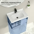 thumbnail image 6 of Logmey Modern Wall Mounted Bathroom Ceramic Vessel Sink, with Towel Rack, Sinks for Small Bathrooms Wall Hung Sink, White Rectangular One Hole Lavatory Vanity Bathroom Porcelain Sink with Overflow, 6 of 9