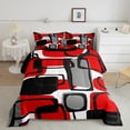 thumbnail image 2 of Erosebridal Geometric Sqare Comforter Sets Queen Size,Abstract Artwork Bedding Queen Comforter Set,Rectangle Decor,Reversible,Breathable,3 Pieces, 2 of 8
