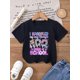 thumbnail image 1 of Fancy' Printed Crew Neck T-Shirt For Boys and Girls Back-To-School Season Short Sleeve T-Shirt Top For Toddlers, 1 of 6
