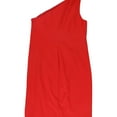 thumbnail image 2 of Ralph Lauren Womens Ruffle One Shoulder Dress, Red, 12, 2 of 2