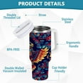 thumbnail image 2 of Yayeee 40oz Double-Wall Insulated Stainless Steel Tumbler with Handle Bottle, Geometric Eagle, 2 of 8