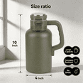 thumbnail image 6 of Ozark Trail 48oz Insulated Stainless Steel Growler, Forest Green Travel Bottle, 6 of 10