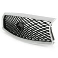 thumbnail image 4 of KOJEM Front Grill Fit for 2014-2017 Infiniti Q50 All Model Bumper Upper Hood Grille Painted + Chrome Black & Silvery, 4 of 12