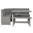 thumbnail image 2 of Linon Wickford Indoor Corner Dining Breakfast Nook Set with Storage, Table, and Bench, Seats 5-6, Gray, 2 of 7