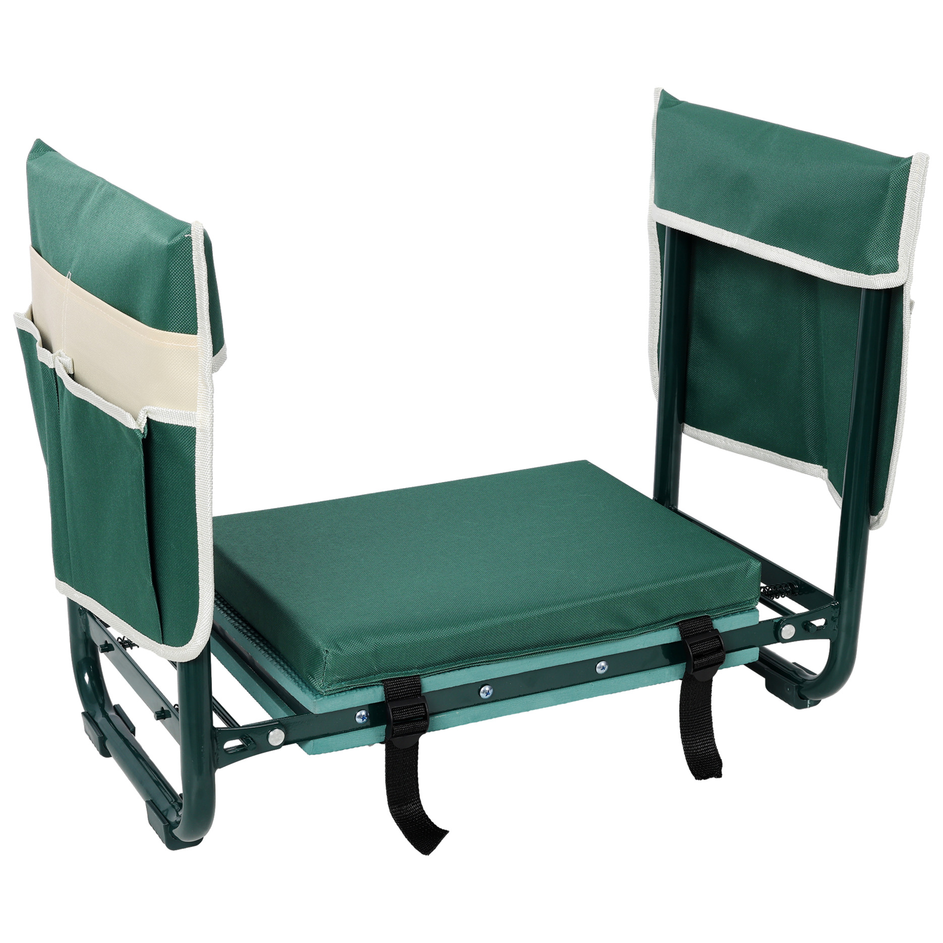 Garden Kneeler And Seat Bench With Tool Bags, Foldable Design, Extra Wide Cushion, EVA Foam Pad For Comfortable Gardening