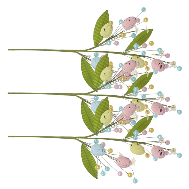 Matsuzay Rama de árbol de huevo de colores ricos, 3 piezas, materiales para lugares de entretenimiento, flor de huevo Artificial de Pascua Kits de decoración para fiestas