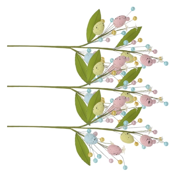 Matsuzay Rama de árbol de huevo de colores ricos, 3 piezas, materiales para lugares de entretenimiento, flor de huevo Artificial de Pascua Kits de decoración para fiestas