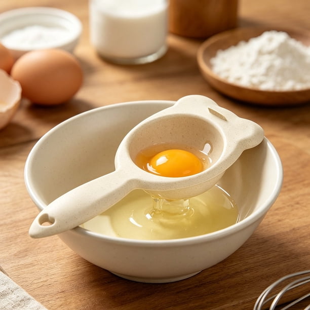 Separador de Yemas de Huevo con Pajita para Repostería – Herramienta de Cocina para Filtrar Claras de Huevo y Facilitar La Preparación de Platos.