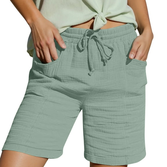 Jamsmile Women Shorts Straight Leg Casual Hot Pants Elastic Waist Drawstrings Sports Loose Shorts Casual Summer Boho Shorts