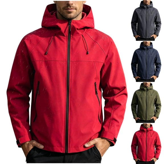 Hilenly Waterproof Rain Jacket for Women and Men Zip Up Climbing Hiking Jackets Hooded Rain Coat Windbreaker with Zipper Pockets