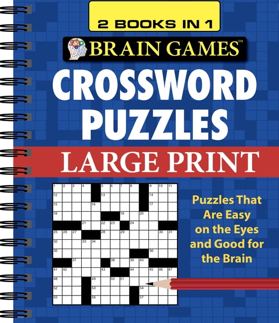 Brain Games Puzzle Books Packs for Adults Large Print 2 Great Big Crosswords and 2 Great Big Word Finds Puzzles 