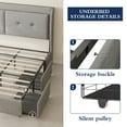 thumbnail image 5 of Bed Frame with Wingback Storage Headboard and 4 Storage Drawers, Upholstered Platform Beds with  LED Lights, No Box Spring Needed/Noise-Free, 5 of 7