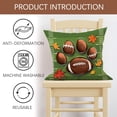 thumbnail image 3 of Fall Football Dog Cat Paw Decorative Throw Pillow Cover 18 x 18, Autumn Sport Game Green Porch Outdoor Home Decor, Rugby Maple Leaves Couch Cushion Case, 3 of 6