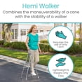 thumbnail image 2 of Andador Vive Hemi para personas mayores: angosto para espacios reducidos, ultraligero, plegable con una sola mano, funciona como silla de apoyo y ayuda para levantarse. Bastón lateral para sentarse y, 2 of 5