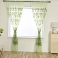 thumbnail image 3 of Leaves Sheer Curtain Tulle Window Voile Drape Valance 1 Panel Fabric,Drapes for Bathroom & Bedroom & Living Room Curtains(100x200cm,Green), 3 of 5