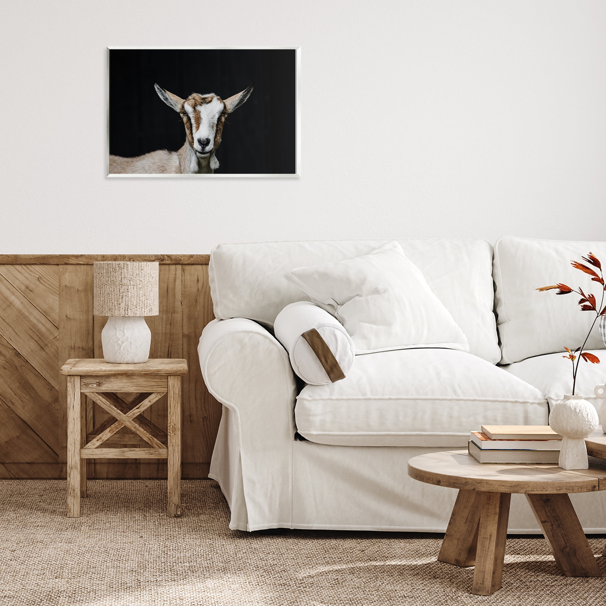 Goat Face over Black Wall Plaque Art, design by Amy Carroll