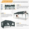 thumbnail image 2 of SANOPY 10' x 20' Pop Up Canopy Tent, Instant Outdoor Party Canopy, Straight Leg Shelter, Adjustable Height Waterproof Gazebo with Carrying Bag for Party Wedding Picnic Tent, 2 of 12