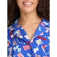 thumbnail image 3 of Way to Celebrate Women's Americana Notch Collar Top and Shorts Pajama Set, 2-Piece, Sizes XS-3X, 3 of 4