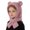 Pink, variant on Kureaily Winter Kids Hat With Scarf And Ear Soft Fleece Lined For Boys Girls Toddler Infant Cold Weather ,Kids Trapper Hat Size 5-7 Years ,Black