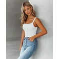 thumbnail image 4 of Vafful Womens Summer Sleeveless Racerback Casual Basic Square Neck Camisole Ribbed Fitted Tank Top S-XL, 4 of 5
