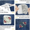 thumbnail image 4 of 4 Sheets Water Soluble Embroidery Stabilizers 11.69x8.27 Inches Floral Corner Stick and Stitch Embroidery Paper Adhesive Embroidery Transfer Paper for DIY Shirts Coats Bags, 4 of 9