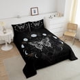 thumbnail image 4 of Erosebridal Sun and Moon Bedding Twin Bed Comforter Sets Butterfly Decorations Comforter Set Death Star Galaxy Moon Duvet Insert 3 Pieces Teenagers Youth, Black White, 4 of 5