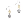 thumbnail image 2 of Delight Jewelry Silvertone Antiqued Basketball Spinner Goldtone Leaf French Earrings, 2 of 4