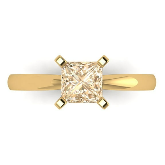 Solitaire Engagement Ring for Women - 1ct Natural Morganite in 18K Yellow Gold Promise Ring