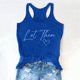 thumbnail image 5 of Camiseta sin mangas informal para mujer: camiseta sin mangas de cuello redondo con estampado de letras veraniego y corte holgado para ocasiones informales., 5 of 5