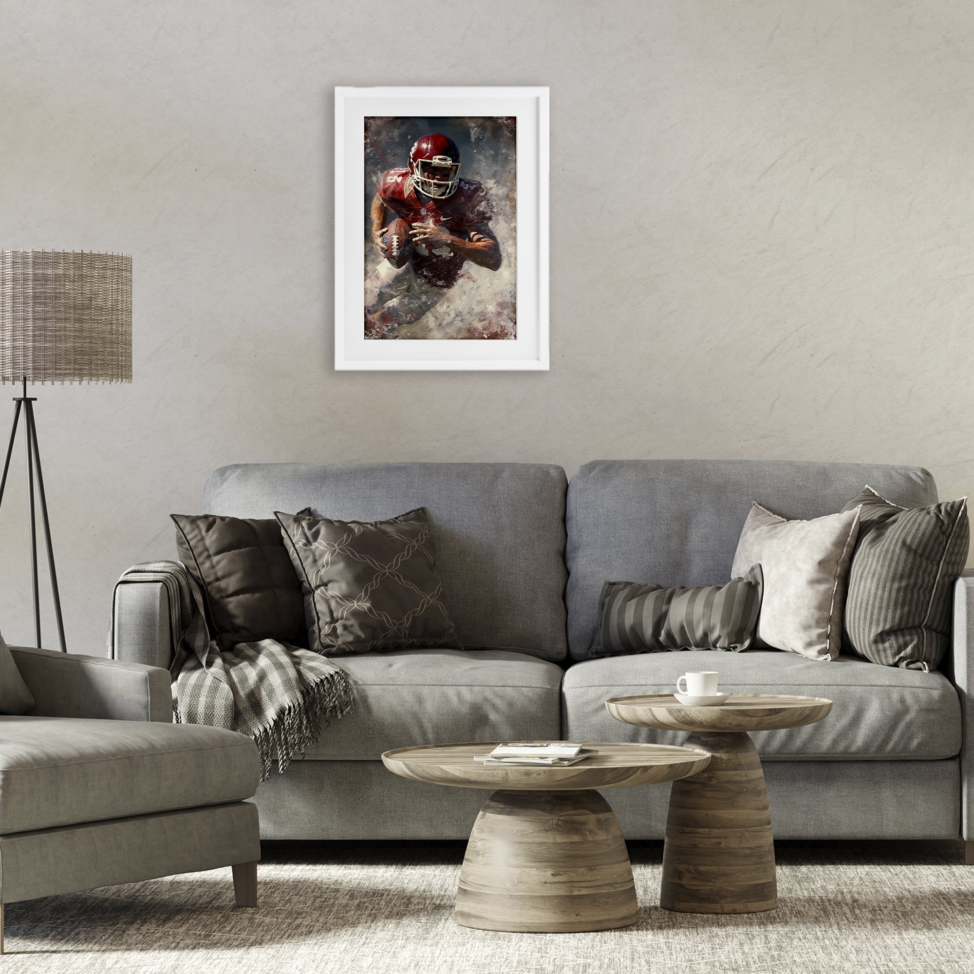 Stupell Industries Eye On The End Zone White Framed Print Under Glass, design by Ray Powers