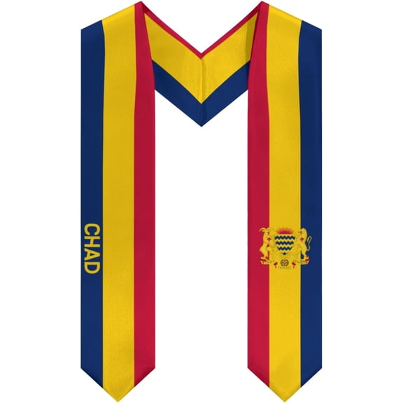 DABOYOZHZH Emblem of Chad Graduation Stole Shawl Sash Honor For Study Aboard International Students