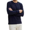 thumbnail image 3 of Hanes Essential-T Long Sleeve T-Shirt, Men's Durable Crew Neck Printable Navy Bulk Tee, 3-Pack, M, 3 of 5