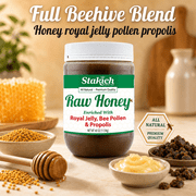 Stakich Royal Jelly Bee Pollen Propolis Enriched Raw 100% Pure Unprocessed Unheated Superfood 40 oz Honey