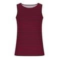 thumbnail image 4 of Yyeselk Mens Striped Tank Tops Sleeveless Workout Athletic Muscle Shirt Loose Fit Casual Crewneck Summer Beach T Shirts Red XXXL, 4 of 4