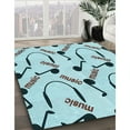 thumbnail image 3 of Ahgly Company Machine Washable Indoor Square Transitional Seafoam Green Area Rugs, 5' Square, 3 of 7