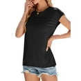 thumbnail image 5 of Spencer Casual Womens T-Shirts Basic Tops for Women Cap Sleeve Loose Crew Neck Summer Tops Blouses, Size S-2XL, 5 of 11