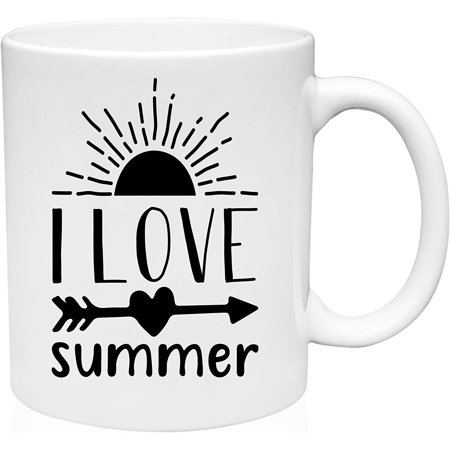 

Coffee Mug I Love Summer Sun Beach Season Hot Weather White Coffee Mug Funny Gift Cup