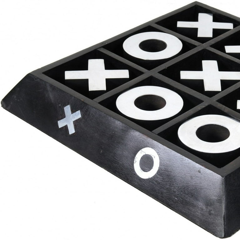 Nickel And Dark Wood Tic Tac Toe Game Sculpture Nickel And Dark Wood Tic Tac Toe Game Sculpture