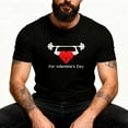 thumbnail image 5 of UVEASISHA Valentines Day Short Sleeve T Shirts for Men Funny Heart Print Crewneck Graphic Tees Regular Fit Casual Gym Workout Shirt Black M, 5 of 7