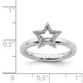 thumbnail image 5 of White Sterling Silver Ring Band Stackable Diamond Expressions Star, 5 of 5
