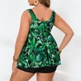 thumbnail image 5 of ibiyuan Women's Plus Size Tankini Swimsuits 2 Piece Bathing Suits Swim Tummy Control Flowy Swimwear Floral Dress Swimsuits for Women Over 50,Dark Green, 5 of 6