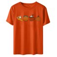 thumbnail image 4 of Tops Para Mujer Salir Tops Moda Casual Verano Cuello Redondo Ocio Manga Corta Impresión de Acción de Gracias Odeerbi  ODB150717, 4 of 6
