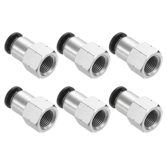 Unique Bargains 6 Pcs Tube OD 1/4 Pouce à Filetage Femelle NPT 1/8 Pouce pour Raccords