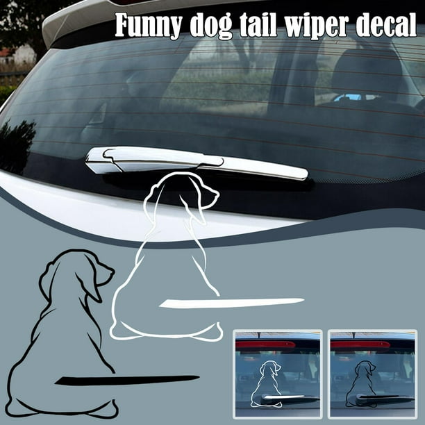 SHYKNYU Dog Decal Funny Dog Moving Tail Wiper Stickers Car Windshield Vinyl Sticker Waterproof for Car Rear Wipers Windshield Window Decoration R5D2 Walmart