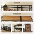 thumbnail image 5 of Metal Clothing Rack with A-cacia Wood Shelves, Heavy Duty Garment Rack with 2 Wicker Drawers and 4 Hooks, Freestanding Wardrobe Closet, Brown, 5 of 9