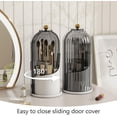 thumbnail image 3 of Makeup Brush Holder with Lid, Dustproof Rotating Cosmetic Organizer for Vanity, Bathroom, Countertop, 3 of 8