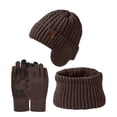 thumbnail image 1 of Unisex Knitted Hat And Scarf Set Winter Warm Snowflake Design Large Head Coverage Soft Comfortable Accessories For Cold Weather, 1 of 3