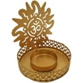thumbnail image 5 of India Meets India Brass Tealight Candle Holder, Tea Light Holder with Tea Light Handicraft by Awarded Indian Artisan (OM, 1), 5 of 5