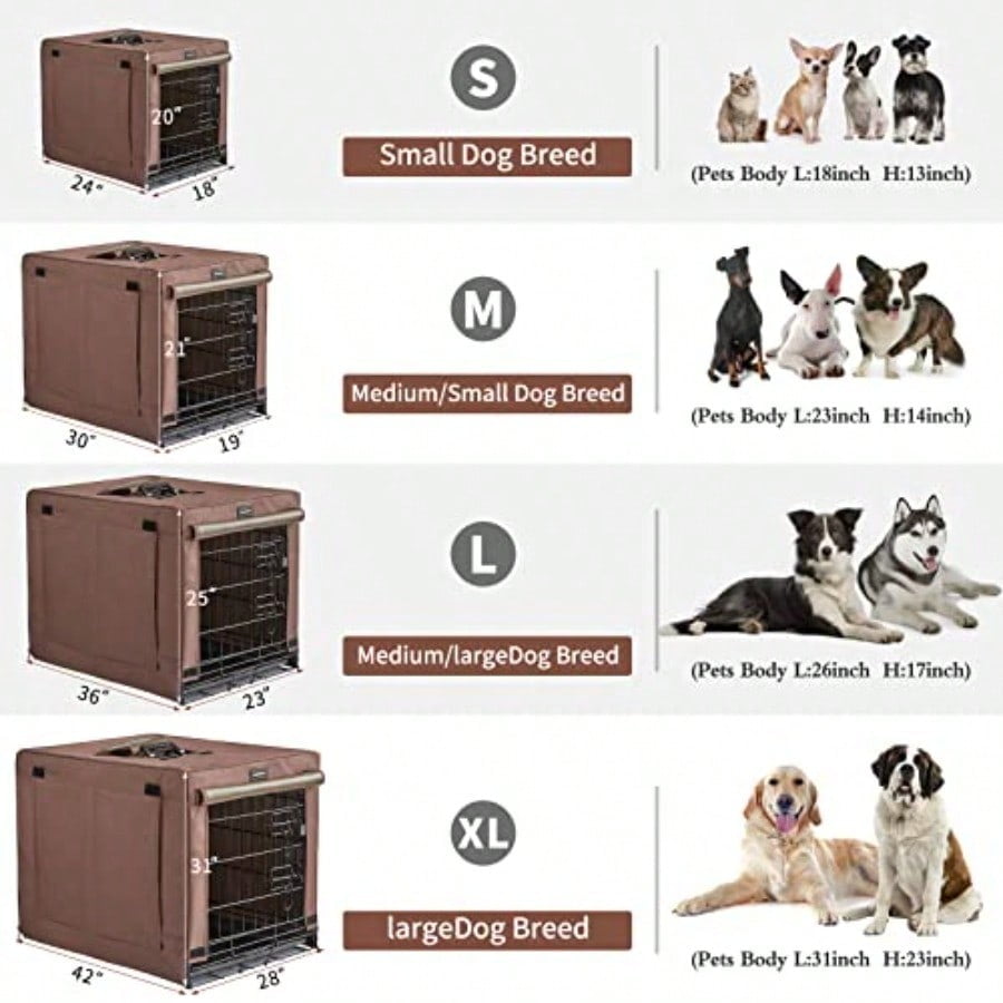 Dog Crates for Small Size Dogs Indoor Double Door Dog Kennels Houses for Puppy and Cats Collapsible Metal Contour Dog Cages Brown 24.0 L x 18.0 W x 20.0 H